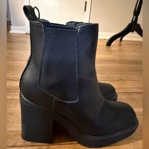 MIA Black Heeled Ankle Boots